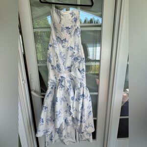 Blue white floral dress